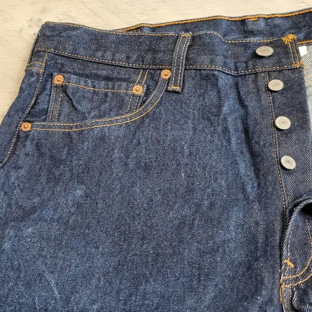 👖Vintage Y2K Levis 501XX Rigid Raw Jeans Men 36×34 (34×32) Dark Wash Denim 2001